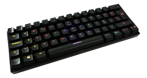 Teclado gamer Ocelot OGMK03 QWERTY Ocelot Blue español color negro con luz RGB