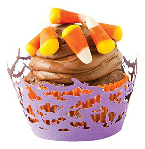 Fundas Para Cupcakes Murciélago, Halloween, Set De 12