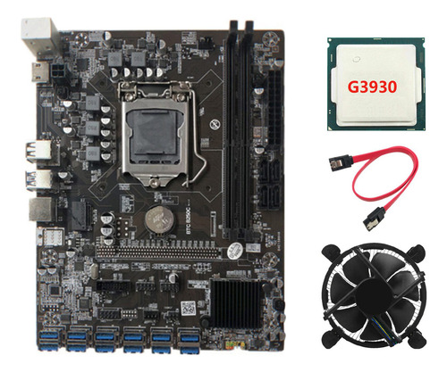 Placa Base Minera B250c Btc Con Cpu G3930 Y Cable De Ventila