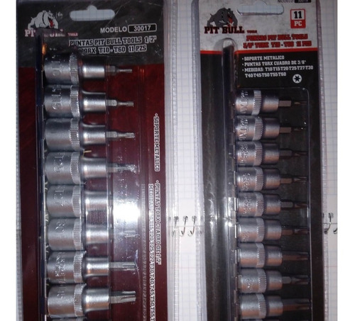 Dados Puntas Torx Entrada 3/8 Y 1/2 2 Juego De 11 Piezas