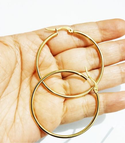 Arracadas Aretes Oro Laminado 24k Alta Calidas 4cm