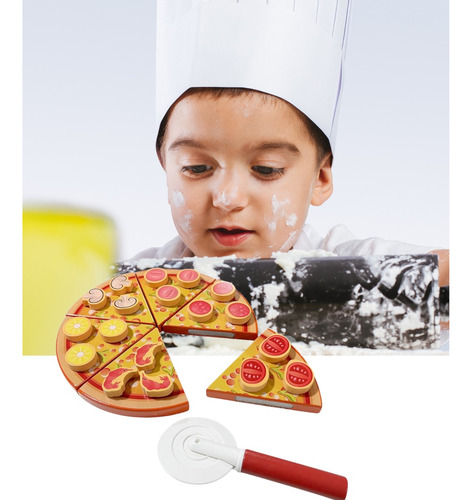 Pizza De Madera Para Armar Y Cortar Juguete Didáctico Infantil 25 Piezas Con Ingredientes Desmontables Con Velcro Juego Educativo Sensorial Cocina Creativa Motricidad Fina