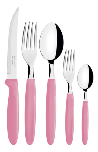 Faqueiro Talher Inox Tramontina Kit 30pç Rosa Jogo Completo