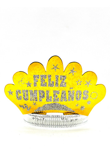 Dada® Corona Cintillo Feliz Cumpleaños Metalizado Brillo 3un