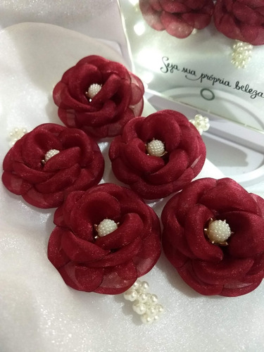 5 Corsages De Organza Para Convite De Madrinhas