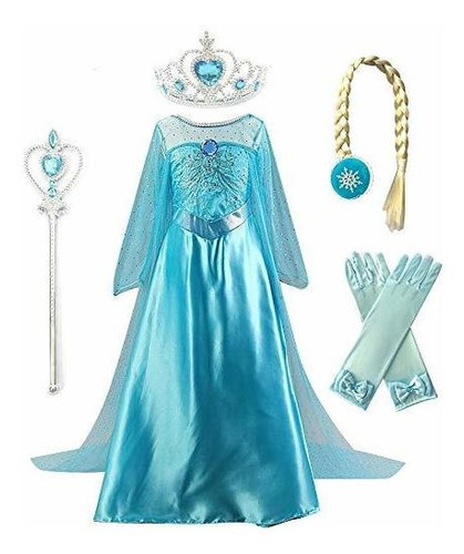 Disfraz Princesa Elsa Anna Con Accesorios