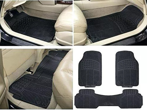 Imagen 4 de 8 de Alfombras Autos Universal. 3 Piezas Negra 100% Goma