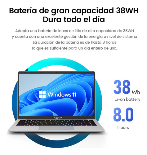 Laptop 14 Intel Celeron 8gb Ram 256gb Ssd Win11 Notebook