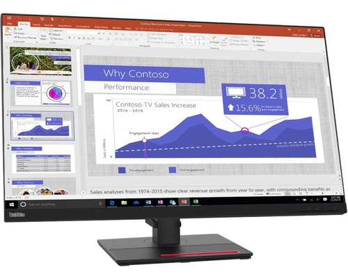 Lenovo Thinkvision T32p-20 31.5 4k Uhd Lcd Monitor En Plano.