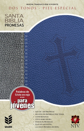 Biblia De Promesas Juvenil Ntv, Piel Especial Azul, C/envío