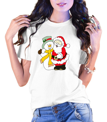 Playera Santa Muñeco De Nieve Navidad Amigos Personalizada