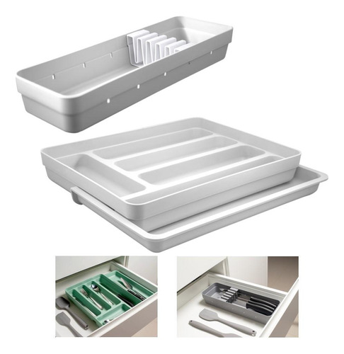 Kit Organizador Gavetas Porta Talher Logic Ou - Branco