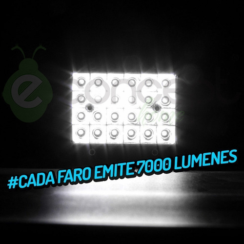 Imagen 6 de 10 de Caja X 2 Faros Reflector Led 70w Negro 12v Para Camioneta