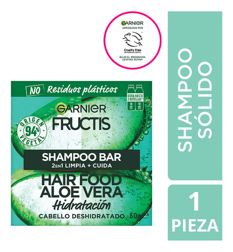 Shampoo Fructis Hair Food Bar Aloe X60gr