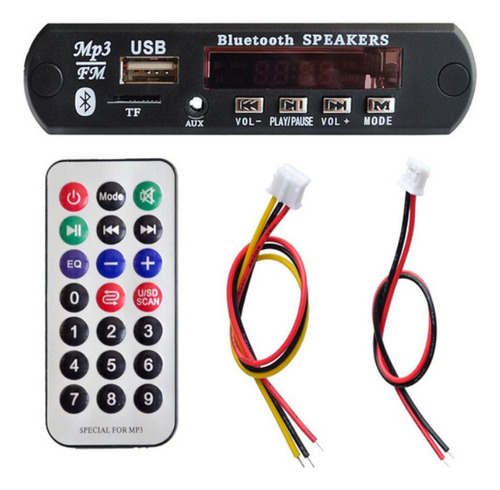 Modulo Decodificador 12v Bluetooth Wav Wma Mp3 Usb Fm Sdcard