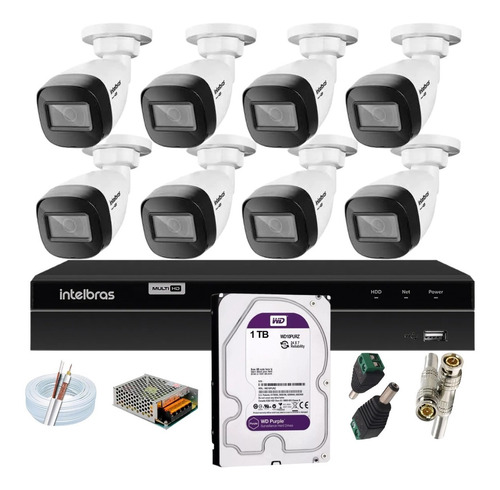 Kit Intelbras 8 Cam Vhd 1130b G7 2.8mm Dvr Mhdx 1208 C/1tb