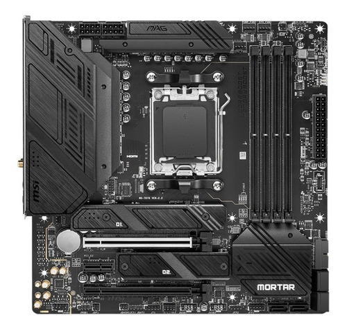 Placa-mãe Msi Mag B650m Mortar Wifi Am5 Ddr5 Atx USB-c cor preta