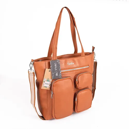 Tote Bag Bolso Cartera Mujer Bolsillos Simil Cuero Basilea