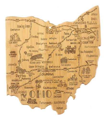 Tabla Servir Y Cortar Forma De Estado De Ohio De Destin...