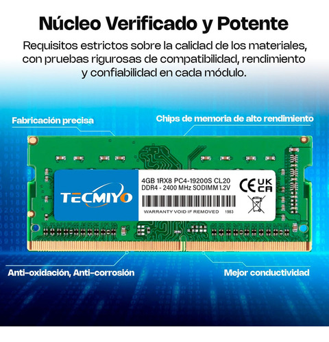Memoria Ram 4gb Ddr4 2400mhz Tecmiyo Para Notebook Sodimm