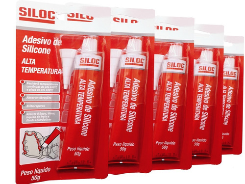 12 Cola Silicone Siloc Alta Temperatura Junta Motor 50g