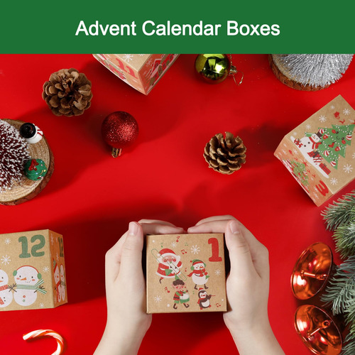 24 Cajas Calendario De Adviento Navidad 2024 Para Llenar