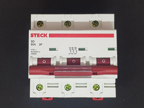 Disyuntor Tripolar 80A 220/380V 10ka Curva C Steck