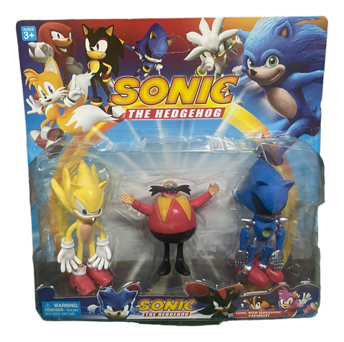 Muñecos Sonic The Hedgehog X3 Personajes 12cm