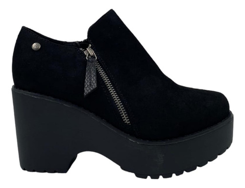 Zapato Negro Plataforma Mujer Pg2258-1 