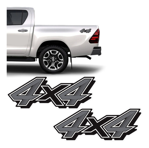 Par De Adesivos 4x4 Toyota Hilux 2021 Emblema Lateral