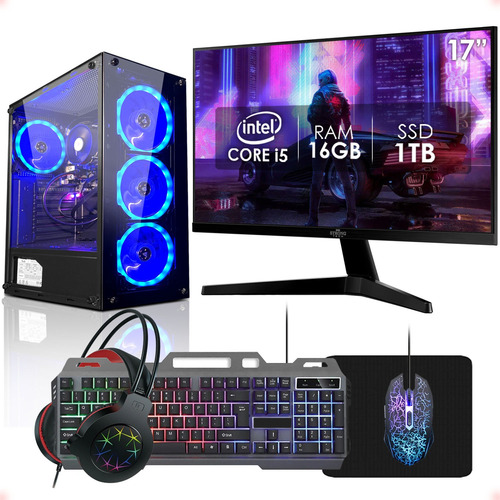 Pc Gamer Completo Intel I5 16gb Ssd 1tb Mon 17 Strong Tech