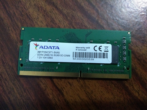 Memória Ram Para Notebook Adata 8gb 2666mhz Ddr4