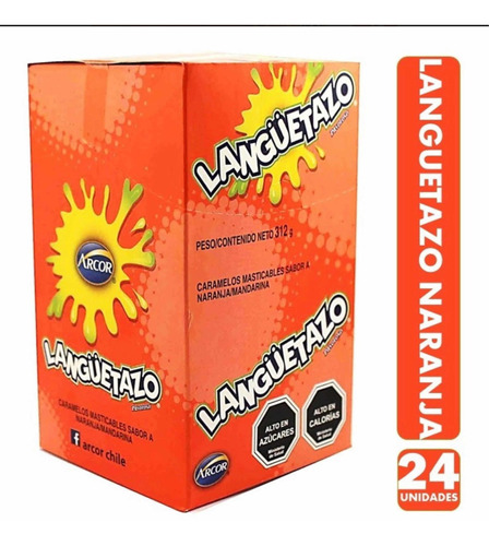 Caramelo Langüetazo De Mandarina 24 Unidades