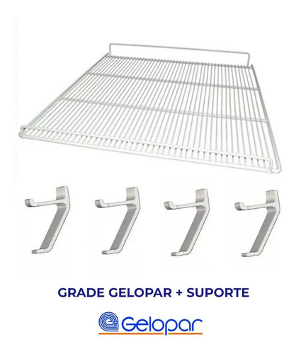 Imagem 1 de 5 de Prateleira Grade Gelopar Slim Gptu-230 + 04 Suportes Brinde
