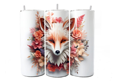 Termo Skinny Tumbler Con Estampado De Zorro