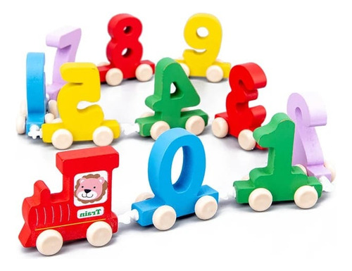 Juguete Educativo Tren En Madera Aprendizaje Números Niños