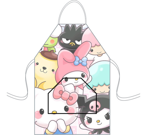 Delantal Cocina Mediano Para Niños Mini Chef Personalizado Hello Kitty 4 Personalizado