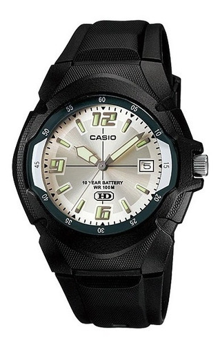 Reloj Casio Hombre Mw-600f Sumergible Oficial Color De La Malla Negro Color Del Bisel Negro Color Del Fondo Plateado