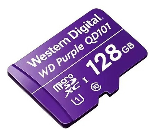 Imagen 1 de 4 de Memoria Micro Sd Sdxc 128gb Wd Purple Surveillance Clase 10