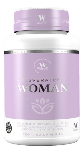 Resveratrol 60 Caps - Antioxidante Natural Woman Sabor Sin sabor