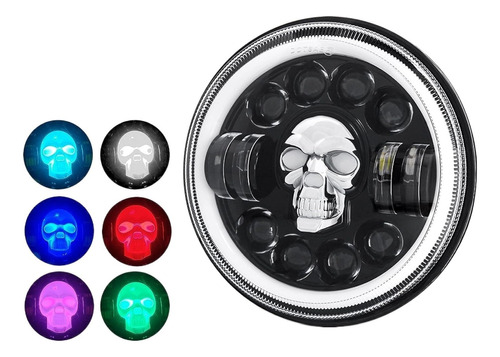 Faros Led Para Moto En Forma De Calavera De 7 