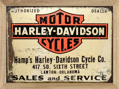Harley Davidson  , Cuadro , Moto , Publicidad  Poster   X255