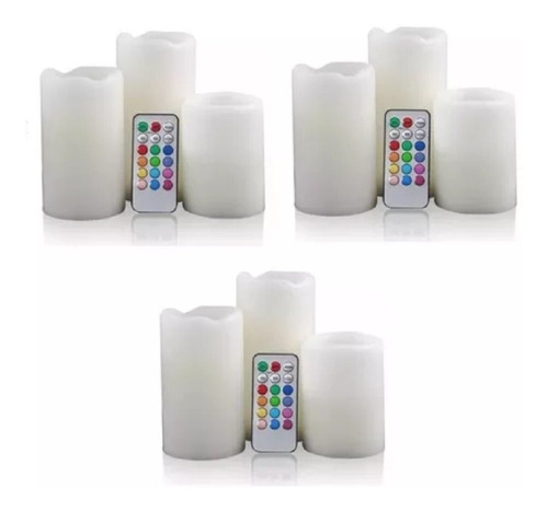 Pack X 3 Velas Led Con Control Remoto Electronicas