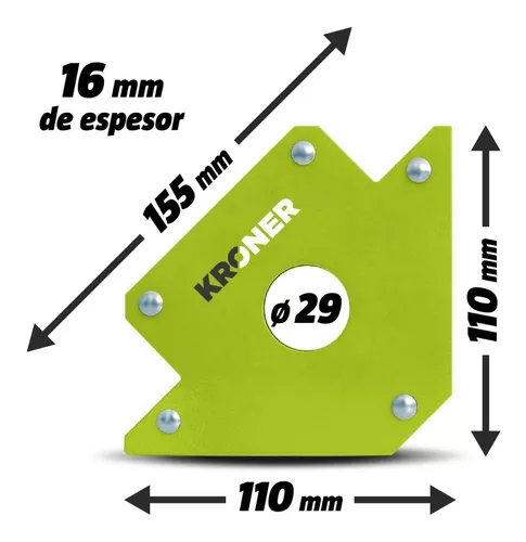 Escuadras Magnéticas Kroner 3' Y 4' (4 Unidades - 2 C/u)