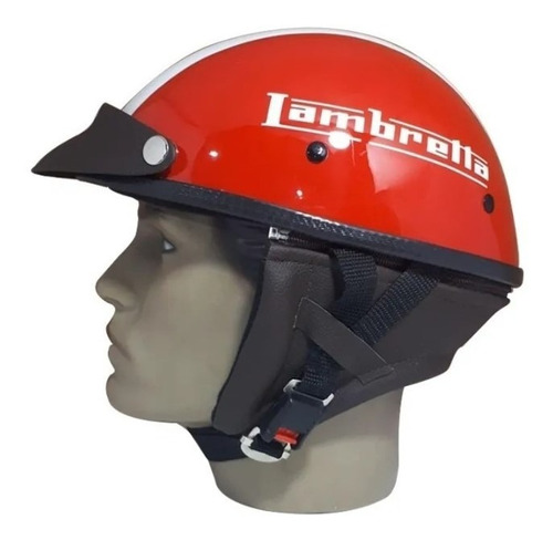 Capacete Custom Classic Lambretta Vermelho Italia Ccc086