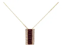 Comprar Collar Cristales Violeta Baño Oro Rosa Fino Detalle Color Violeta Oscuro