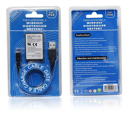 Imagen 1 de 5 de Bateria Sony Ps4 2000mah Dualshock 4 Con Cable