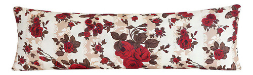 Capa fronha para travesseiro de corpo 1,40x45 estampadas cor floral Vermelho Pascogran