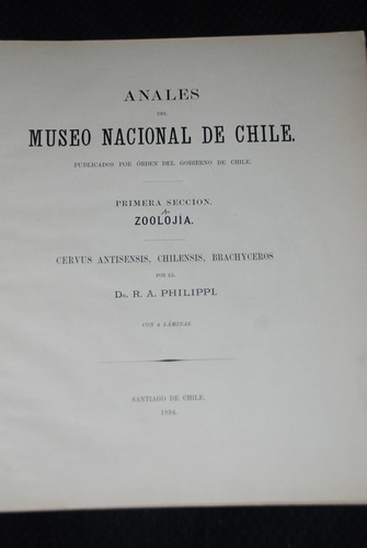 Philippi Zoologia Animales, Ciervos Grabados 1894