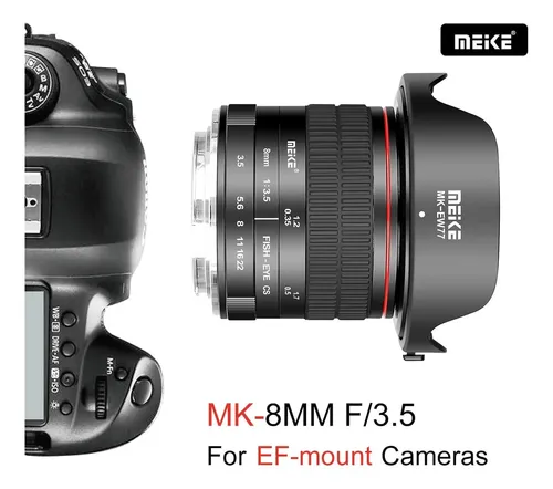 Lente Olho de Peixe Meike 8mm f/3.5 para Canon EF | Frete grátis
